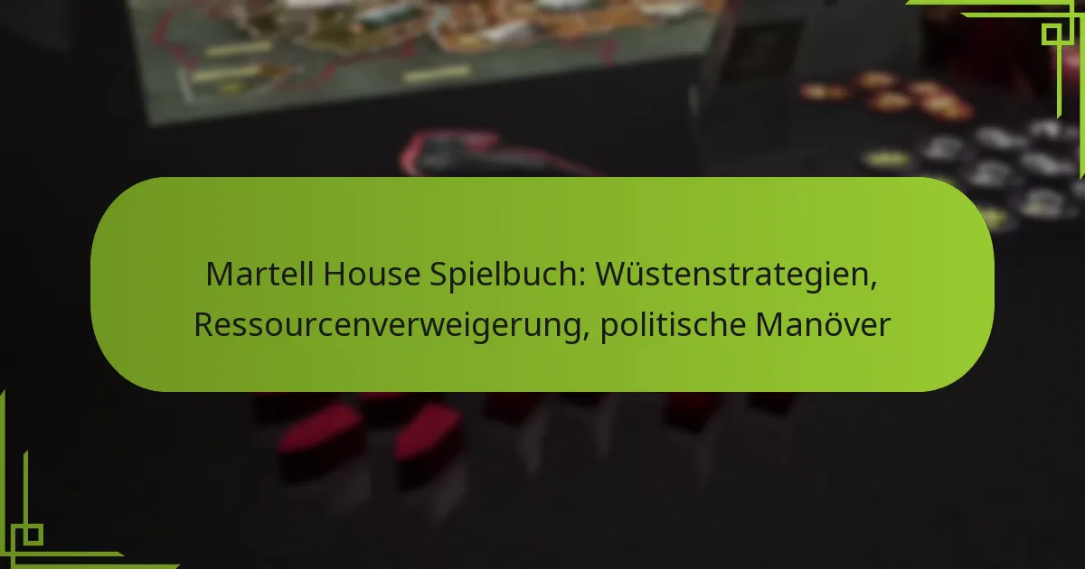 Martell House Spielbuch: Wüstenstrategien, Ressourcenverweigerung, politische Manöver