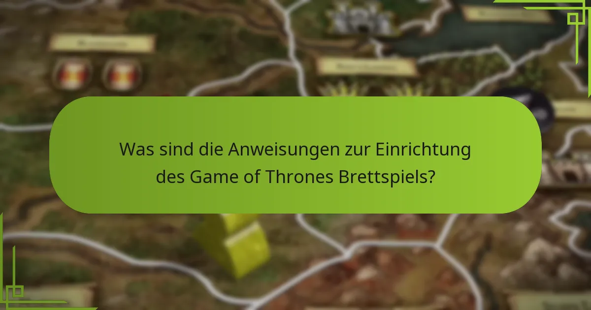 Wie richten sich die Spieler für das Game of Thrones Brettspiel ein?